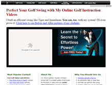 Tablet Screenshot of oneplanegolfswing.com